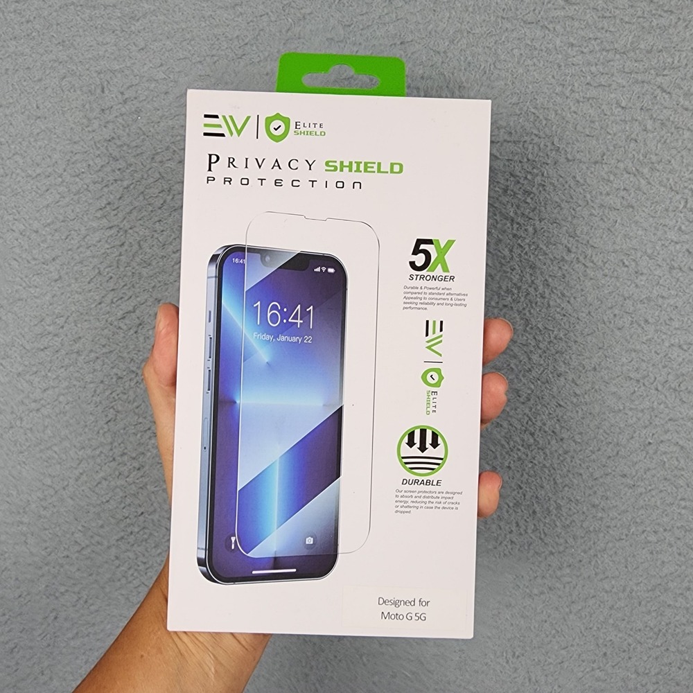 Elite Shield Privacy Tempered Glass Screen Protector Moto G 5G Anti Spy New
